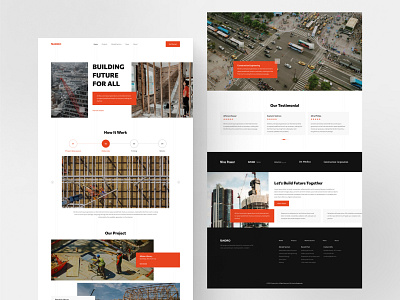 Construction Landing Page 3d animation dribbble indo graphic design landing page logo motion graphics ui uix website design