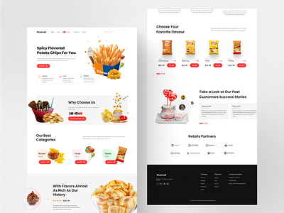 Snack Landing Page branding design dribbble illustration landing page simple snack ui vector