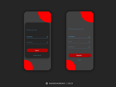 Login & Register [Theme Dark] app design login register ui