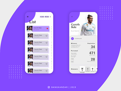 List App UI app design football list mobile ui ux