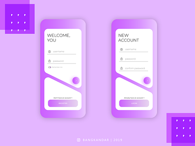 Login & Register app branding design login register ui ux