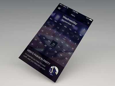Restaurant app (Calendar) calendar flat ios 7 mobile interface restaurant ui