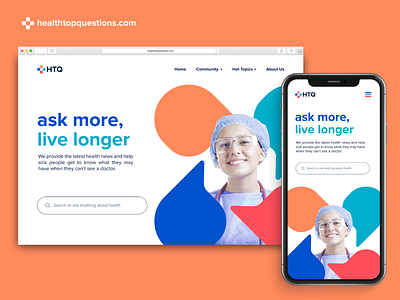 Health Top Questions Home Page Design brand brand and identity brand guideline brand identity branding chats community design doctor app health health app icon healthcare app home page logo search bar startup ui web design web page