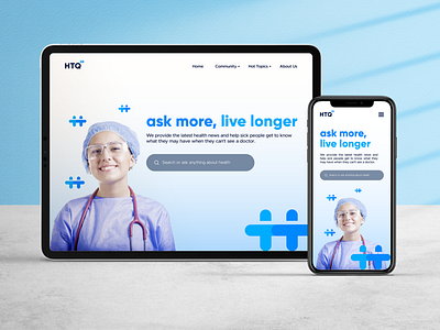 Health Top Questions Home Page Design brand brand and identity brand guideline brand identity branding community doctor app graphic design h logo health health app icon healthcare app home page landing page logo search bar startup ui web design web page