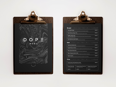 Dope Cafe and Restaurant Menu Design
