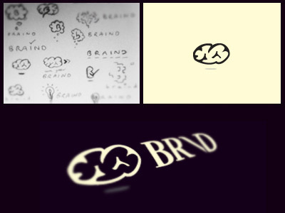 Brnd black brain brand clear cream graphic mark presentation sketch think