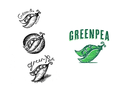 Green Pea art design green idea illustration logo mockup pea restaurant sketch type vector