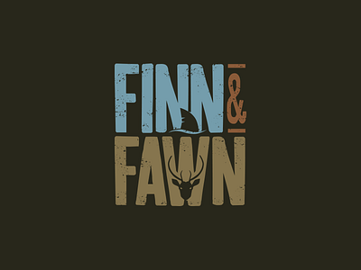 F & F apparel concept fawn fin graphic idea logo mark shark stag type typography