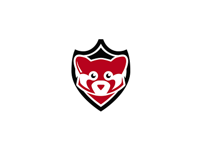 Red Panda animal black design graphic icon logo mark panda red security shield systems vector