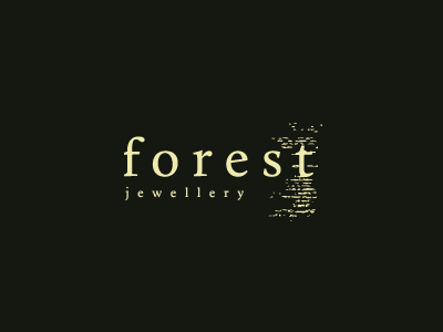 Forest Jewellery forest jewellery design logo rebrand green tree bark texture