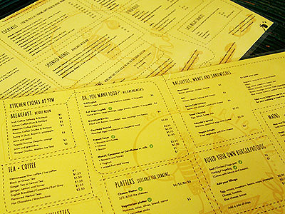 Vagabonds Menu design island koh rong layout menu print vagabonds yellow