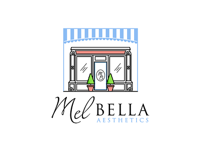 MelBella aesthetics bright design illustration line lineart logo monogram name script shop vector
