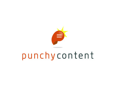 Punchy Content content design glove logo punch red writing