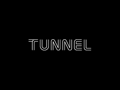 Tunnel - unused black clean logo minimal tunnel type typography white