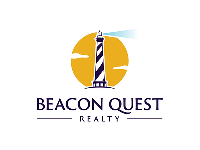 Beacon Quest Realty beacon design graphic guide home lighthouse logo purple quest realty sun