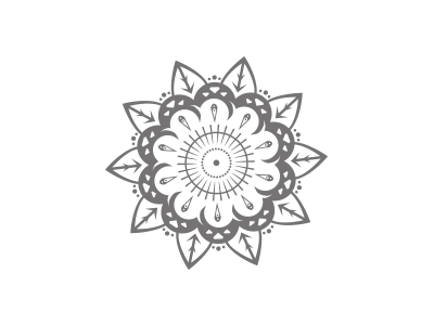 Unused Mark design floral flower geometry greyscale hypnotic jewel mark tattoo