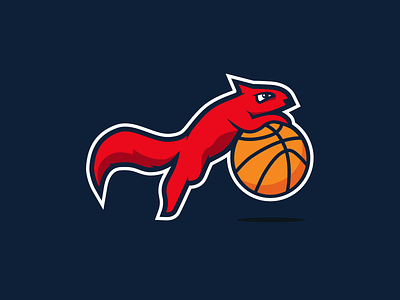 Junior Basketball basketball brand design graphic identity junior mascot navy orange red sports squirrel team