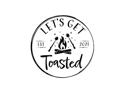 Let's Get Toasted black camp design fire hospitality identity logo smores toasted travel white