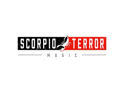 Scorpio Terror Music black design entertainment graphic grey hip-hop logo mark music rb red scorpio scorpion terror texture