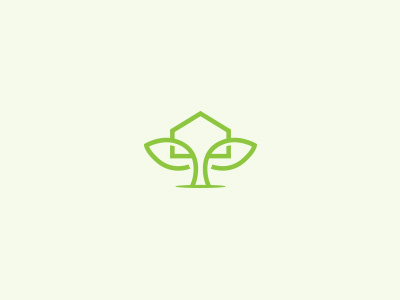 Creative Retreat graphic green house icon leaf logo space treehouse