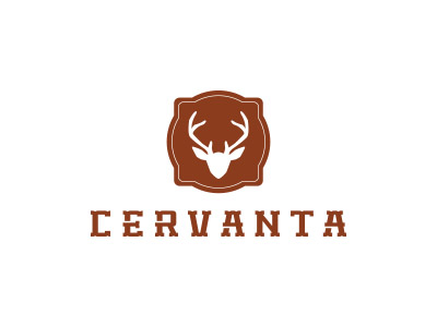 Cervanta animals brown deer design elegant esperanto logo nature sale spanish