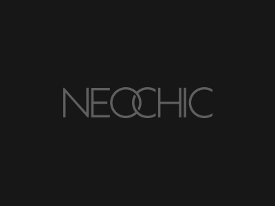 Neochic brand charcoal chic concept grey name neo text type wordmark