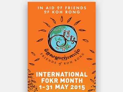 FOKR Month bookmark cambodia charity design flyer foundation friends orange sun