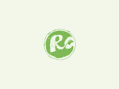 Raw Essential design green grunge leaf letters mark organic raw type