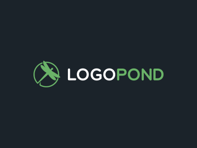Logopond design dragonfly green icon lily logo logopond mark pond