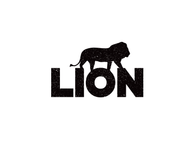 Lion black concept lion logo monochrome silhouette type white