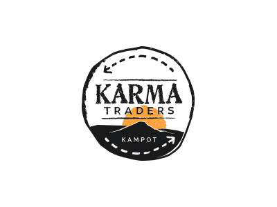 Karma Traders cambodia design karma logo sketch stamp trade