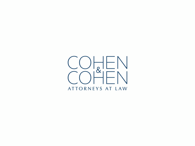 Cohen & Cohen attorney bicycle blue final logo orange shield typography