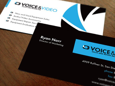 Voice & Video business card camera design logo photo typography