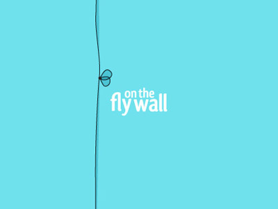 Fly On The Wall blue concept design fly golden illustration logo minimal old