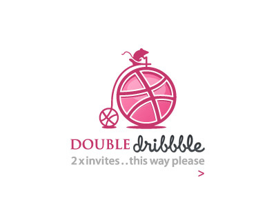 Dribbble Invites ball double dribbble graphic invite logo mouse move wheel
