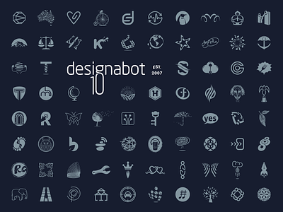 Designabot ~ 10 years 10 anniversary business design graphics icon logo