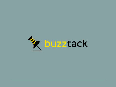Buzz Tack bee black buzz design jobs logo pin sharp tack yellow