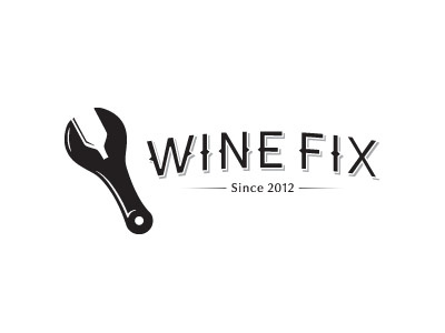 Wine Fix concept established fix logo mark rebound spanner typography wine