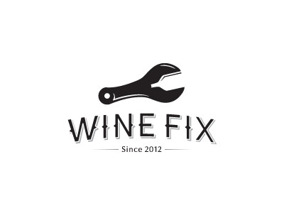 Wine Fix revision black fix layout logo spanner white wine