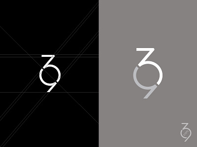 39 Steps 39 black development grey grid guides idea logo monogram number step