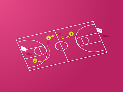 3 x Dribbble invites 3 basketball concept court dribbble invites pink playbook