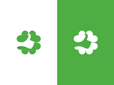 Lucky Green Thumbs #2 4 leaf clover concept garden green icon logo lucky proposal thumb