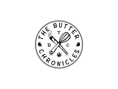 The Butter Chronicles cookie design edible joint logo marijuana medicinal spliff stamp whisk