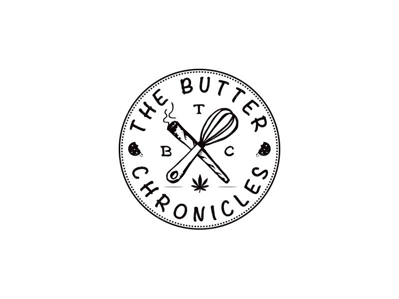 The Butter Chronicles joint spliff whisk medicinal stamp logo design edible cookie marijuana