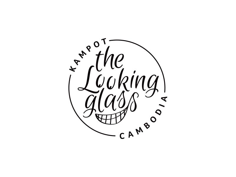 The Looking Glass black cambodia design glass logo looking theme type white