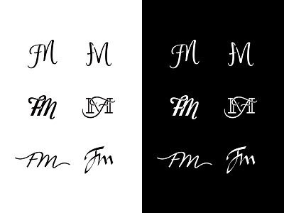 FM black concept create design fm idea letterform letters monogram type white