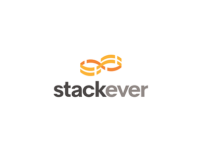 Stackever database design eternal flow infinity logo mark orange stack