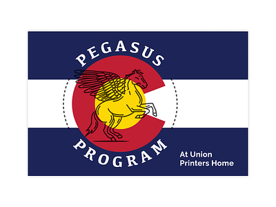 Pegasus Program care colorado design flag health logo pegasus program stallion treatment warrior wisdom