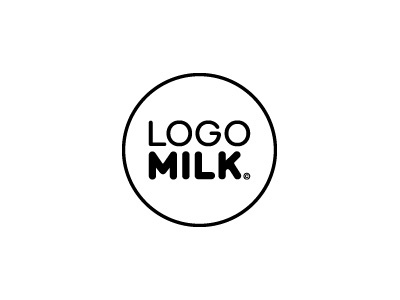 Logo Milk v2 black concept domain graphic logo mark milk monochromatic white