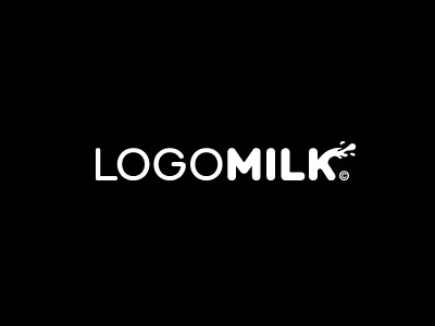 Logo Milk v2a black concept domain graphic logo mark milk monochromatic white
